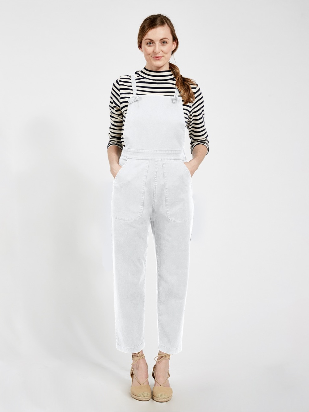 Loup Knot Overalls in White Size Small